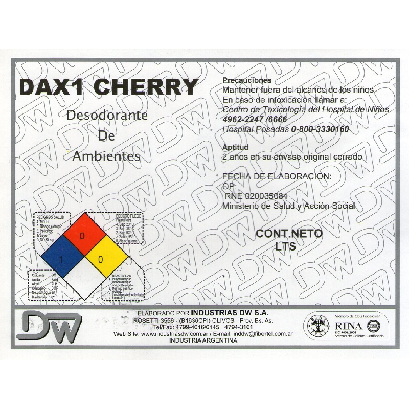 Desodorante para pisos Dax1 Cherry