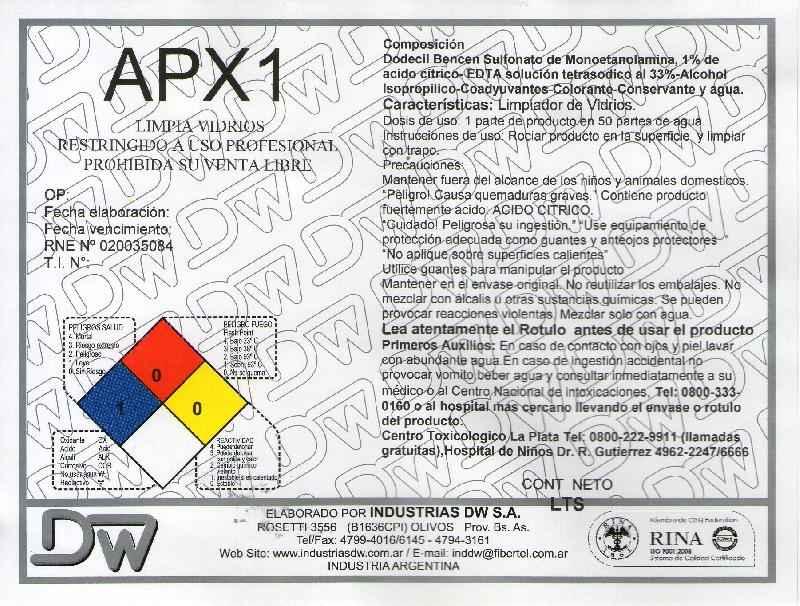 Apx1 -  Limpiador de Superficies lisas