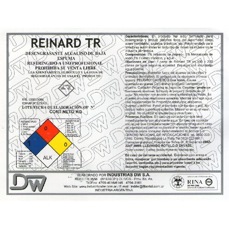 Lavavajillas Automático Reinard TR