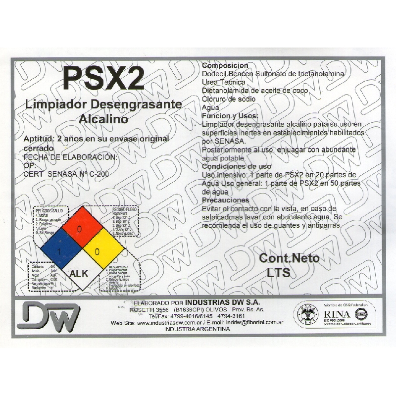 Psx2 - Desengrasante Industrial 